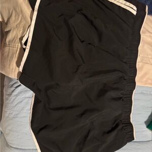 Black Athletic Shorts with White Trim